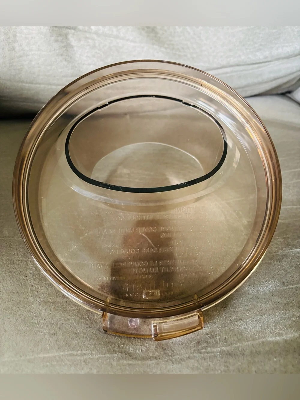 CUISINART DLC-8F Food Processor Work Bowl Lid OEM Replacement Part AMBER